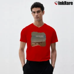 Men’s Taking Back Sunday V-Neck Tee in red | Sharp, Breathable, Everyday Staple