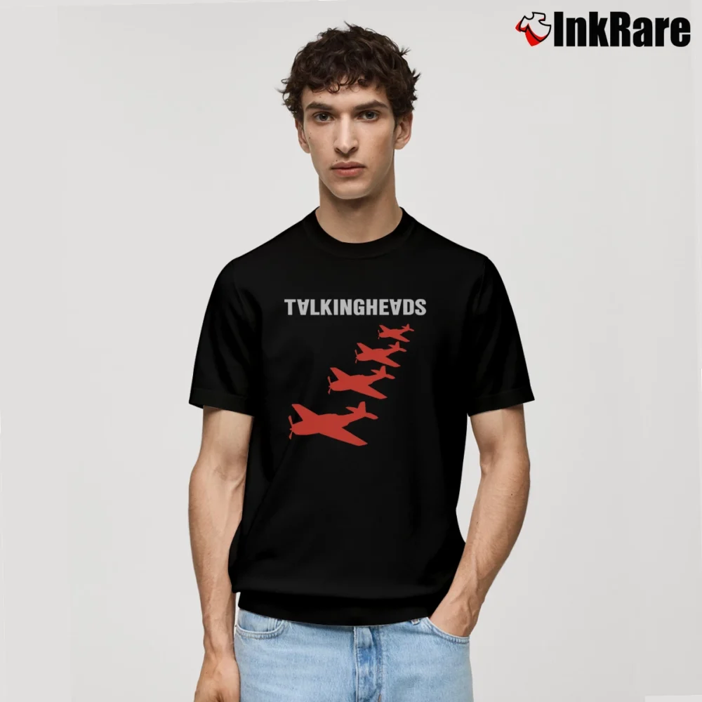 Men’s Talking Heads Planes Graphic Classic T-Shirt in black | Soft, Breathable Everyday Wear