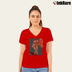 Women’s talking heads stops making senses new wave concert V-Neck Tee in red | Chic Neckline, Soft Texture