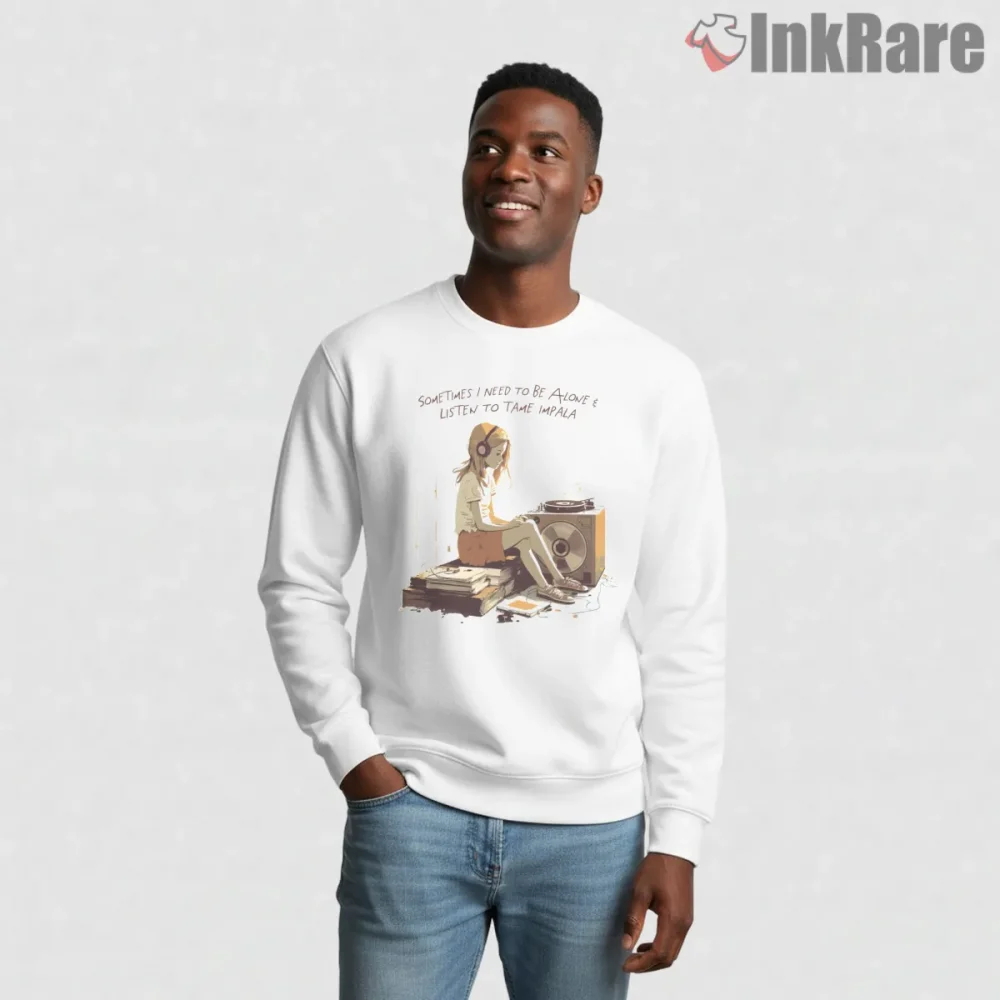Tame Impala Alone Listening Vinyl Chill Mood Shirt on graphic shirt for men graphic tee
