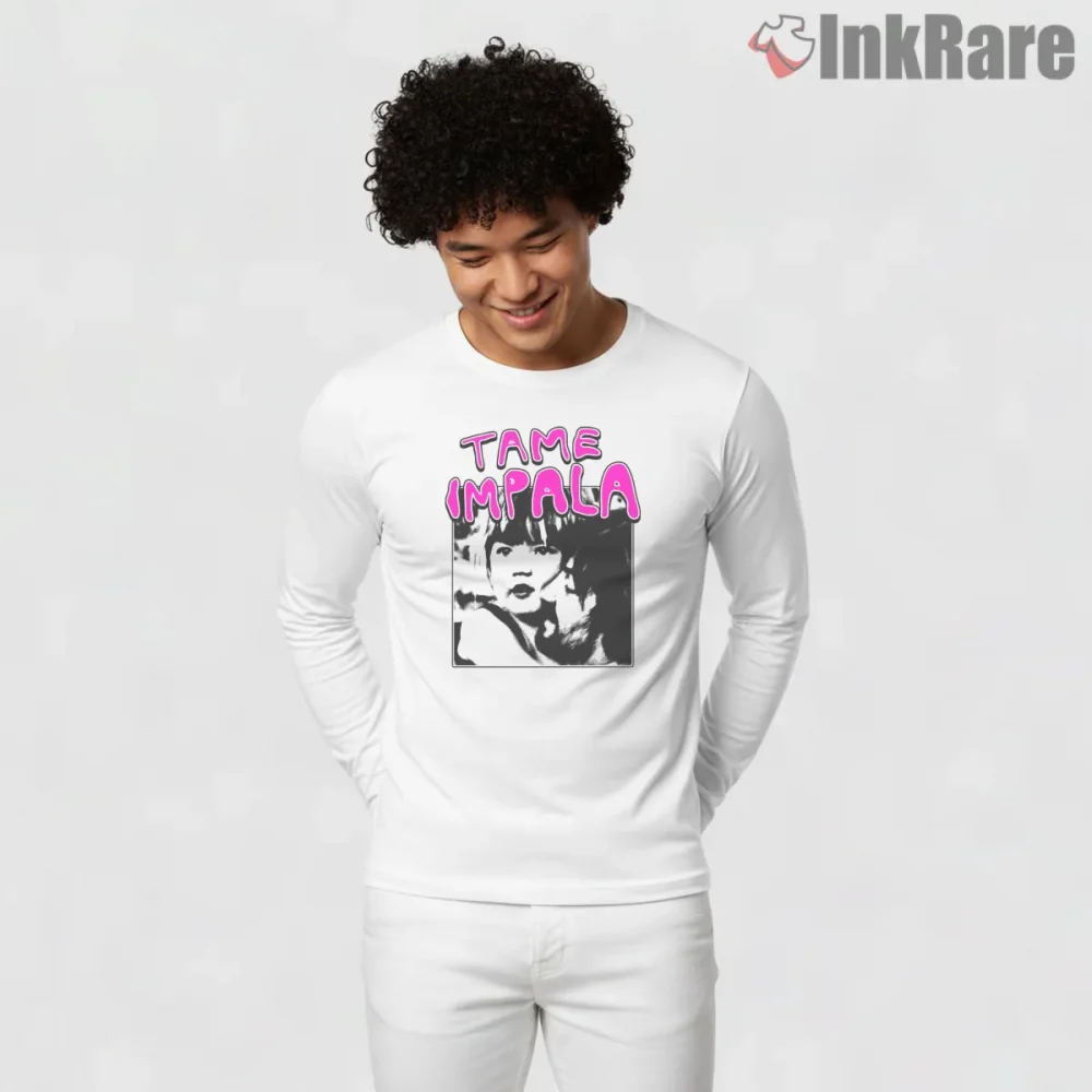 Tame Impala Grunge Psychedelic Portrait Retro Shirt on white long sleeve shirt for men graphic tee