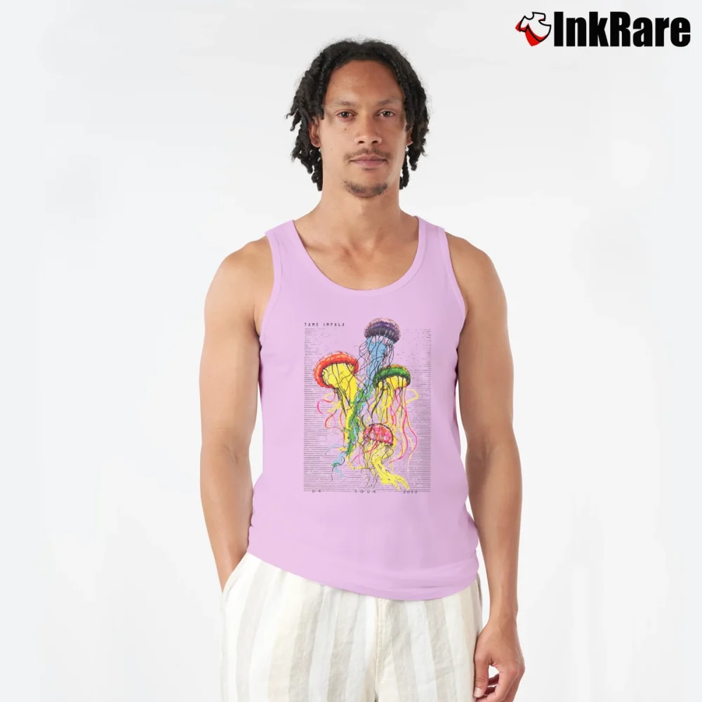 Men’s Tame Impala Jellyfish Tank Top in light pink | Breathable, Active-Friendly Design
