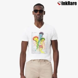 Men’s Tame Impala Jellyfish V-Neck Tee in white | Sharp, Breathable, Everyday Staple