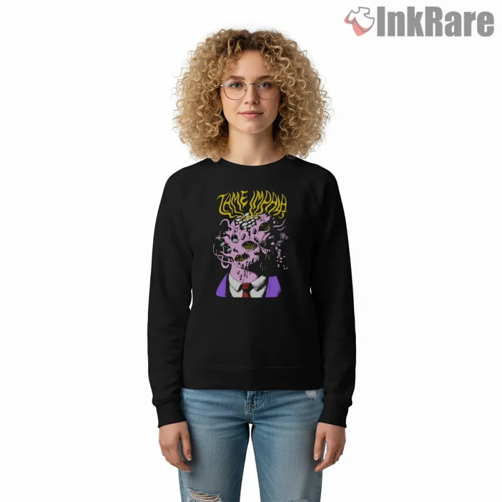 Tame Impala Psychedelic Face Melt Surreal Portrait Shirt on graphic shirt for women graphic tee