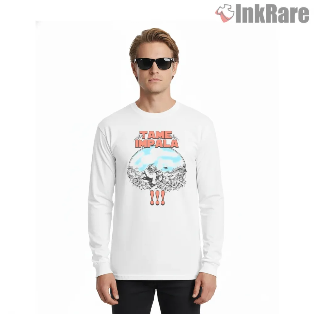 Tame Impala Psychedelic Landscape Dream Sphere Shirt on white long sleeve shirt for men graphic tee