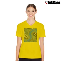 Women’s Tame Impala Wave Square Mint V-Neck Tee in yellow | Chic Neckline, Soft Texture
