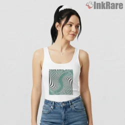 Tame Impala Wave Square Optical Illusion Mint Shirt on white tank top for women graphic tee