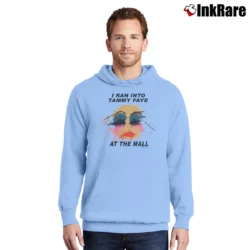 Men’s Tammy Faye Bakker At The Mall Pullover Hoodie in light blue | Cozy, Durable, Modern Fit