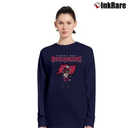 Women’s Tampa Bay Buccaneers Betty Boop Brown Skin NFL Long-Sleeve Top in navy | Sleek, Versatile, All-Season