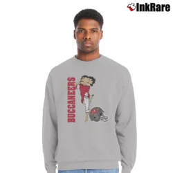 Men’s Tampa Bay Buccaneers Betty Boop NFL Team Crewneck Sweatshirt in sport grey | Cozy Fabric, Clean Style