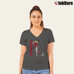 Women’s Tampa Bay Buccaneers Betty Boop NFL Team V-Neck Tee in charcoal | Chic Neckline, Soft Texture