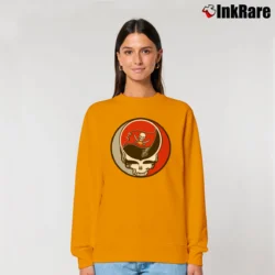 Women’s Tampa Bay Buccaneers Grateful Dead Steal Your Face Football Relaxed Sweatshirt in orange | Soft, Laid-Back Vibe