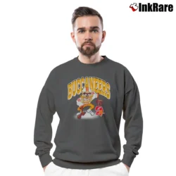 Men’s Tampa Bay Buccaneers Looney Tunes Taz Football Crewneck Sweatshirt in charcoal | Cozy Fabric, Clean Style