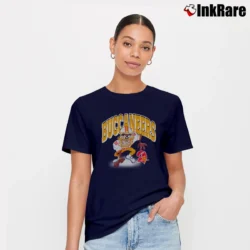 Women’s Tampa Bay Buccaneers Looney Tunes Taz Football Signature T-Shirt in navy | Soft, Flattering Fit