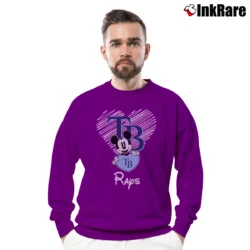 Men’s Tampa Bay Rays Mickey Mouse Fan Crewneck Sweatshirt in purple | Cozy Fabric, Clean Style
