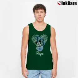 Men’s Tampa Bay Rays Mickey Mouse Fan Tank Top in forest green | Breathable, Active-Friendly Design
