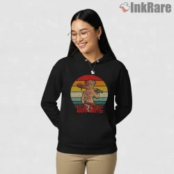 Tank Girl Mad Max Retro Sunset Comic Mashup Shirt on black hoodie for women graphic tee