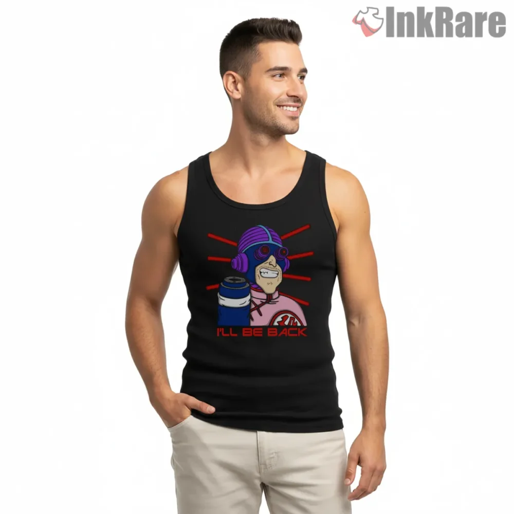 Tao Pai Pai Ill Be Back Retro Meme Shirt on black tank top for men graphic tee