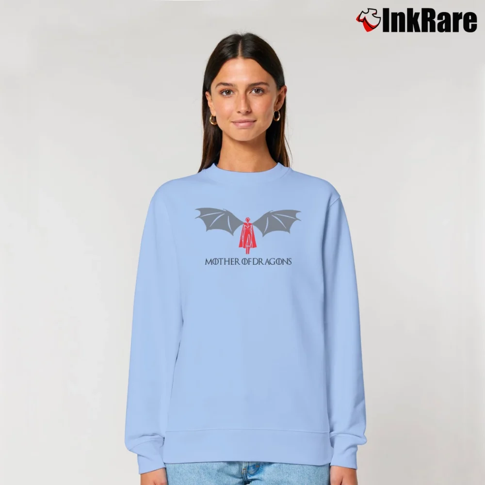 Women’s Targaryen Daenerys Mother Of Dragons Dracarys GOT Classic Relaxed Sweatshirt in light blue | Soft, Laid-Back Vibe