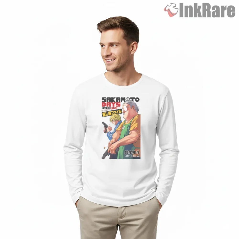 Taro Sakamoto And Shin Action Duo Anime Shirt on white long sleeve shirt for men graphic tee