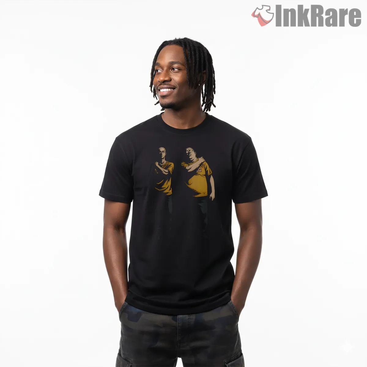 Taro Sakamoto Dual Persona Shadow Anime Shirt on black short sleeve shirt for men graphic tee