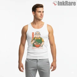 Taro Sakamoto Ramen Lover Cute Food Anime Shirt on white tank top for men graphic tee