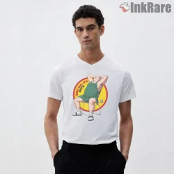 Taro Sakamoto Relaxed Chair Vintage Circle Anime Shirt on white v-neck shirt for men graphic tee