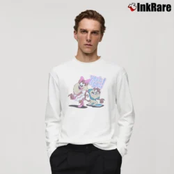 Men’s Tasmanian Devil Yeah Right Purple Looney Tunes Long-Sleeve Shirt in white | Sleek, Lightweight, Year-Round Wear