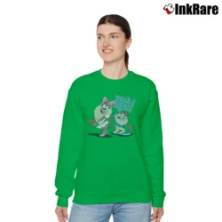 Women’s Tasmanian Devil Yeah Right Purple Looney Tunes Relaxed Sweatshirt in irish green | Soft, Laid-Back Vibe