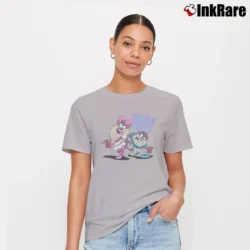 Women’s Tasmanian Devil Yeah Right Purple Looney Tunes Signature T-Shirt in sport grey | Soft, Flattering Fit