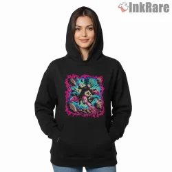 Tatsumaki Cosmic Psychic Explosion Anime Shirt on black hoodie for women graphic tee