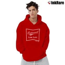 Men’s Tattooed Low Life Cartel Ink Pullover Hoodie in red | Cozy, Durable, Modern Fit