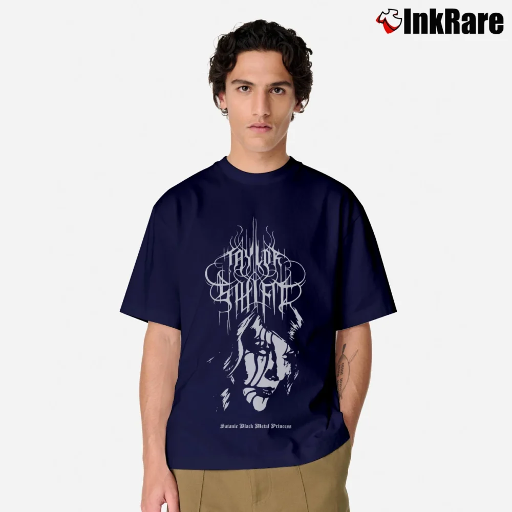 Men’s Taylor Swift Black Metal Parody Funny Classic T-Shirt in navy | Soft, Breathable Everyday Wear