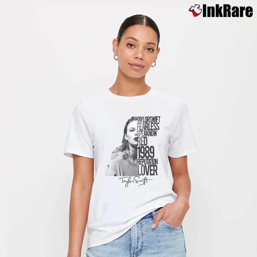 Women’s Taylor Swift Fearless Reputation Signature T-Shirt in white | Soft, Flattering Fit