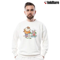 Men’s Taz Golf Looney Tunes Cartoon Crewneck Sweatshirt in white | Cozy Fabric, Clean Style