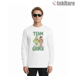 Team Grinch Max Duo Shirt on white long sleeve shirt for men graphic tee