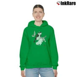 Women’s Tebori Cats Japanese Tattoo Style Cozy Hoodie in irish green | Warm, Structured, Stylish