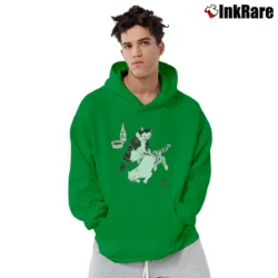 Men’s Tebori Cats Japanese Tattoo Style Pullover Hoodie in irish green | Cozy, Durable, Modern Fit