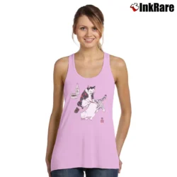 Women’s Tebori Cats Japanese Tattoo Style Tank Top in light pink | Lightweight, Movement-Friendly
