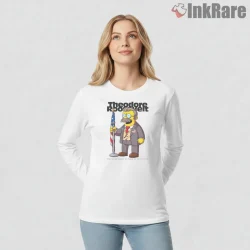 Teddy Roosevelt Simpsons Patriotic Parody Vintage Shirt on white long sleeve shirt for women graphic tee