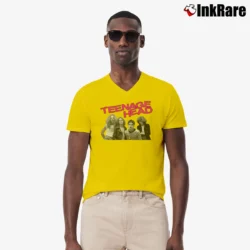 Men’s Teenage Head Punk Rock Band V-Neck Tee in yellow | Sharp, Breathable, Everyday Staple
