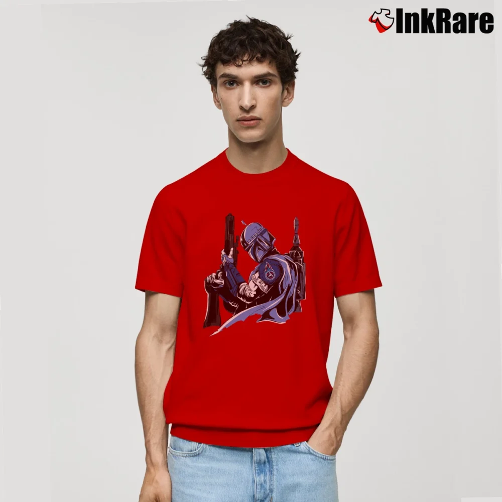 Men’s Tennessee Titans Boba Fett Star Wars Football Classic T-Shirt in red | Soft, Breathable Everyday Wear