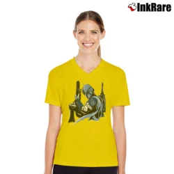 Women’s Tennessee Titans Boba Fett Star Wars Football V-Neck Tee in yellow | Chic Neckline, Soft Texture