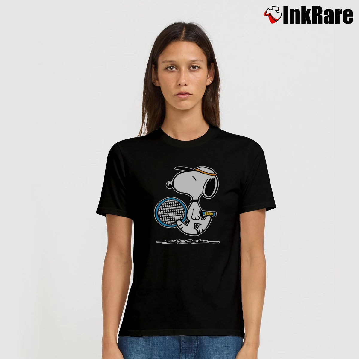Tennis Snoopy Women’s Tee in black – Effortless Style Women’s Tennis Snoopy T-Shirt in black | Soft, Flattering Fit