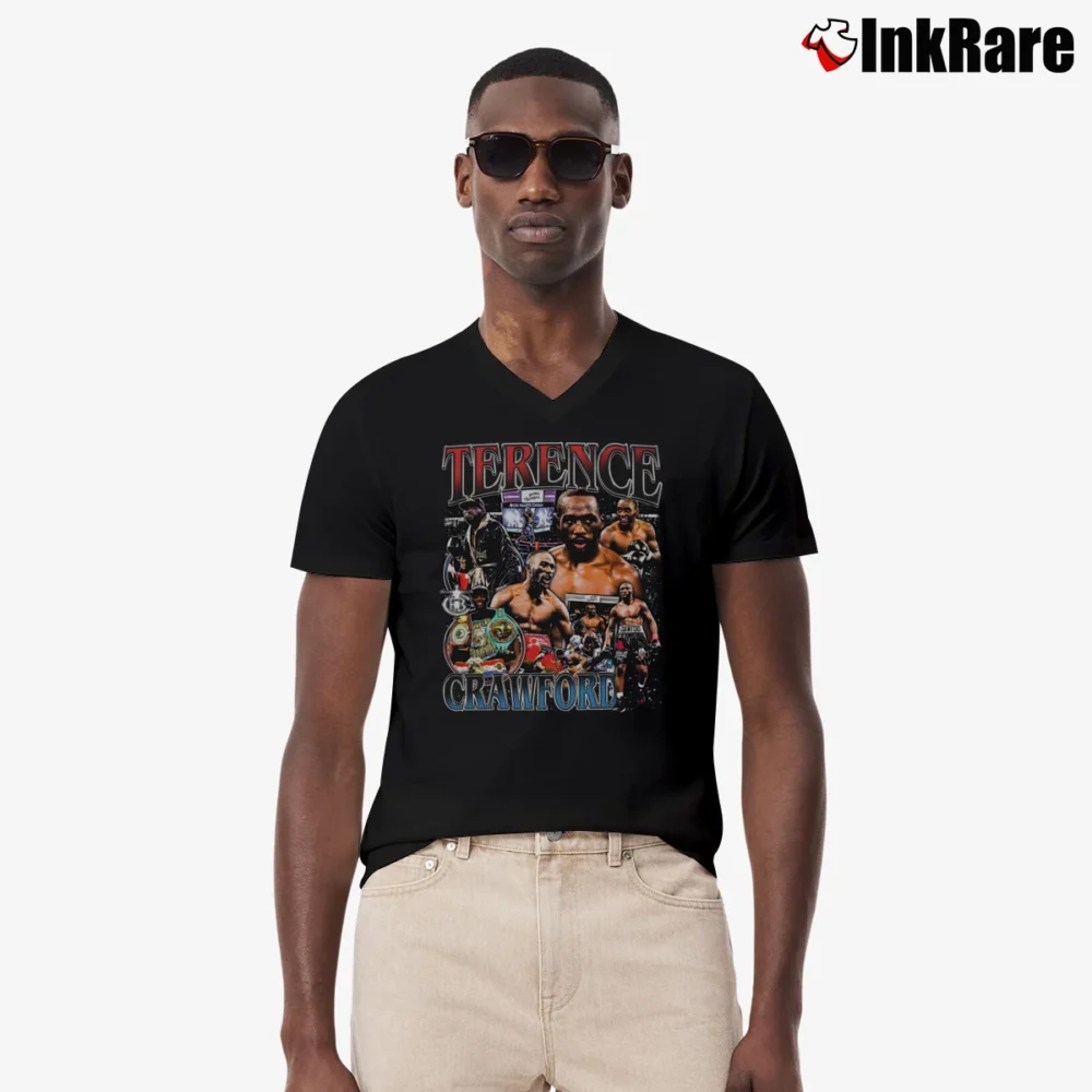 Men’s Terence Crawford Bud for Boxing Fans V-Neck Tee in black | Sharp, Breathable, Everyday Staple