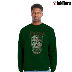 Men’s Terrifier Clown Crewneck Sweatshirt in forest green | Cozy Fabric, Clean Style
