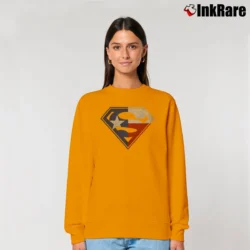 Women’s Texas Flag Superman Logo Lone Star Fan Relaxed Sweatshirt in orange | Soft, Laid-Back Vibe