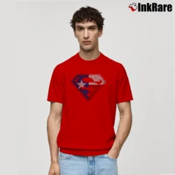 Men’s Texas Flag Superman Logo Lone Star Fan Classic T-Shirt in red | Soft, Breathable Everyday Wear