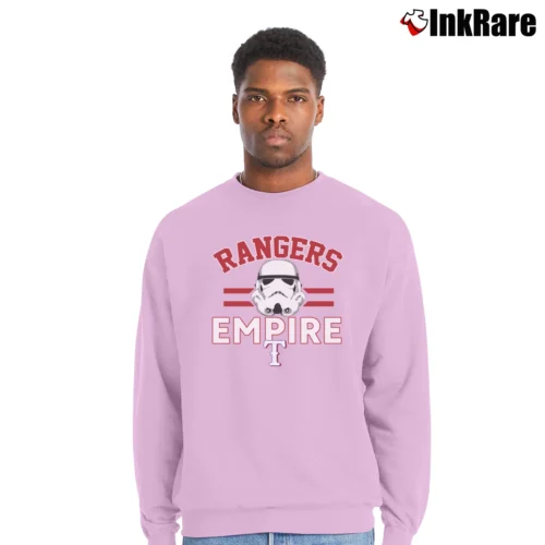 Texas Rangers MLB Star Wars Empire Crossover Men’s Crewneck Sweatshirt in light pink – Soft & Durable Men’s Texas Rangers MLB Star Wars Empire Crossover Crewneck Sweatshirt in light pink | Cozy Fabric, Clean Style