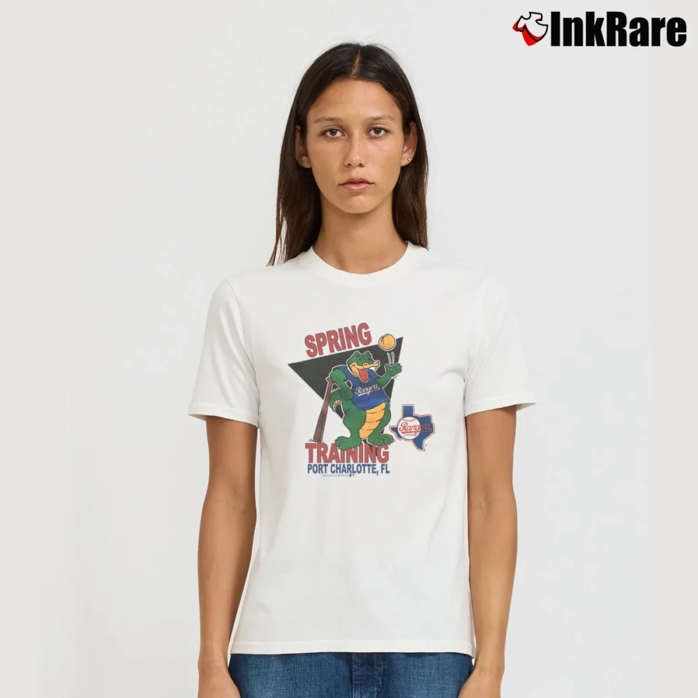 Women’s Texas Rangers Spring Training 90s Signature T-Shirt in white | Soft, Flattering Fit